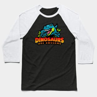 T-Rex Dinosaurs Are Awesome Orange Baseball T-Shirt